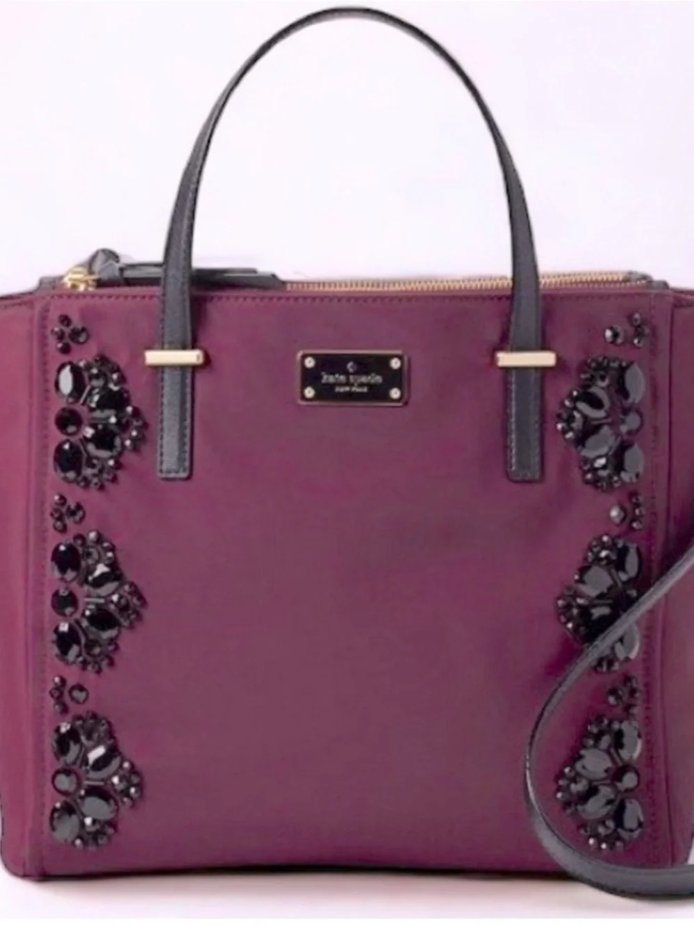 KATE SPADE New York Alyse Plum Wilson Road Embellished Bag with Wallet